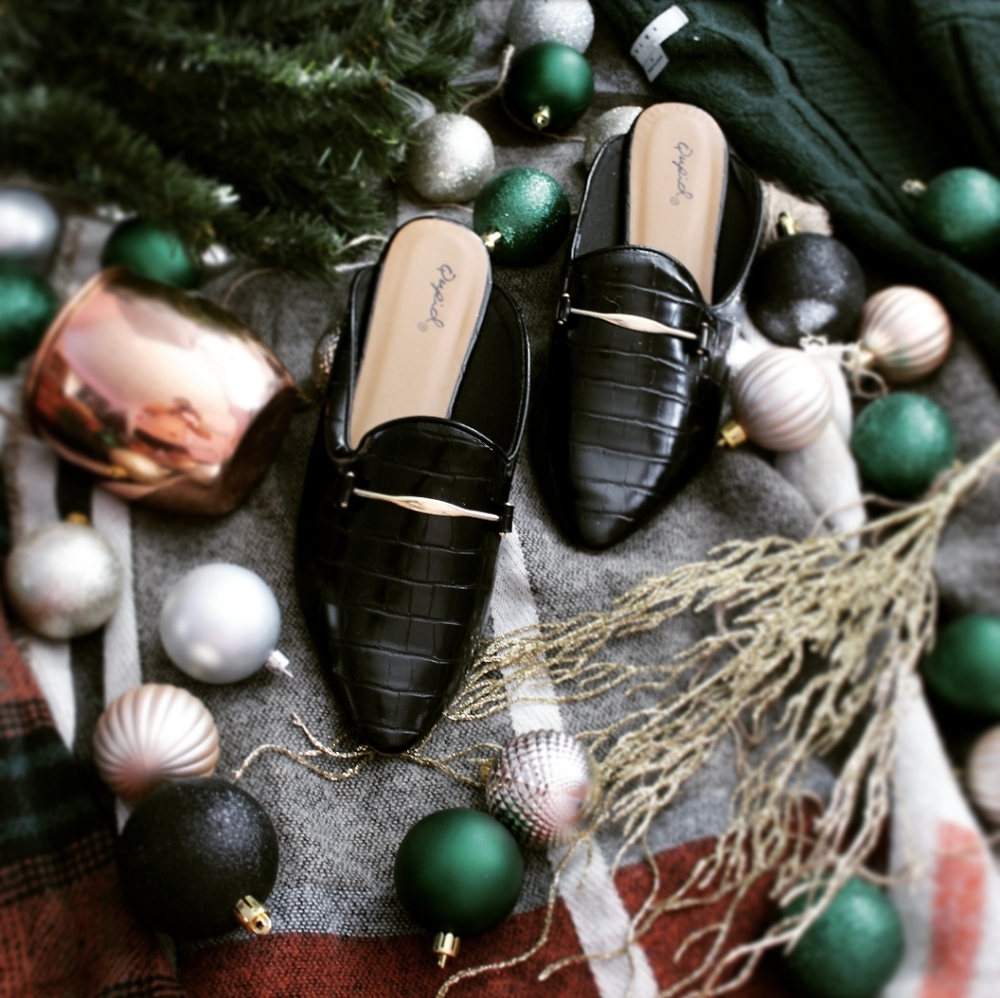 Price firm!The April// black croc print mule flat - Picture 3 of 8